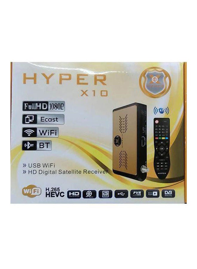 HYPER Satellite Receiver X10 H265 Black/Gold 