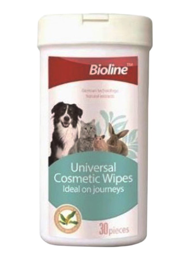 Bioline Universal Cosmetic Wipes, 30 Piece White
