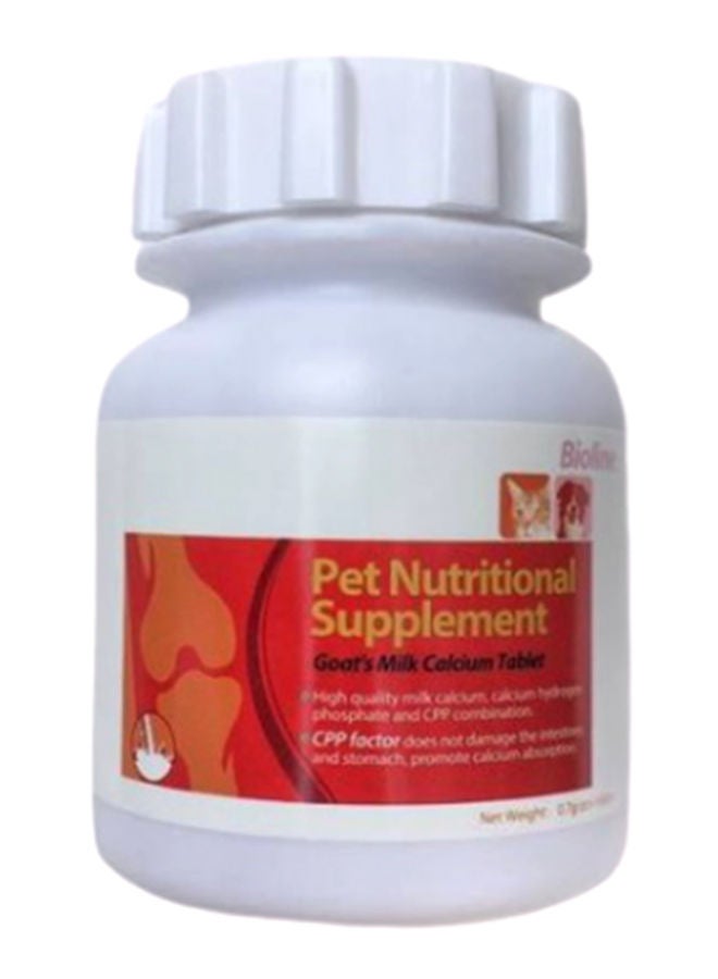 بايولاين طاولة كالسيوم الحليب للكلاب والقطط من جميع الأعمار أبيض 20.2سم