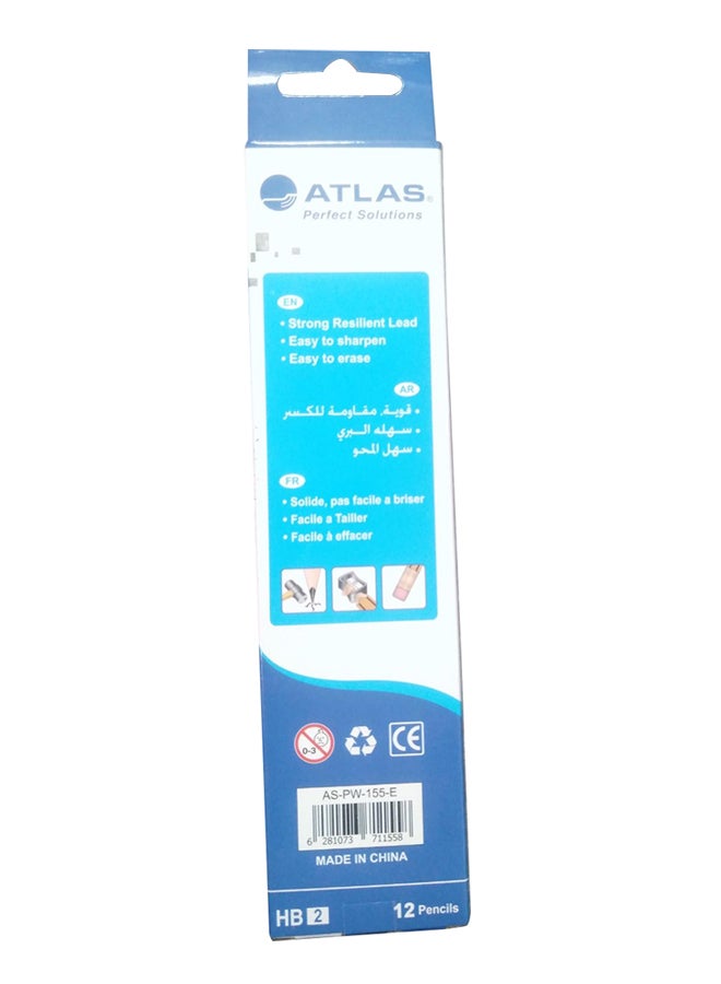 ATLAS 12 Pcs HB 2 Pencil Black  - Image 2