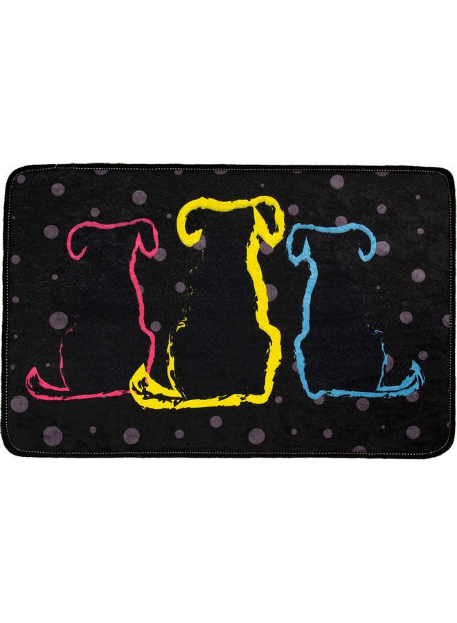 Biggdesign Dog Printed Door Mat Black/Pink/Blue 45x70cm  - Image 1