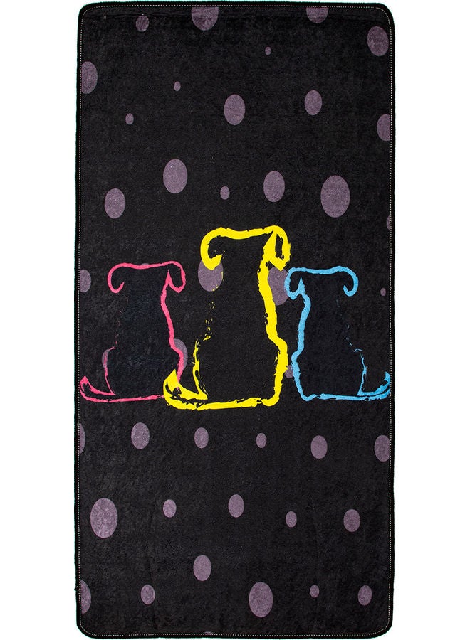 Biggdesign - Dot Printed Runner Black/Pink/Blue 60x130cm - Image 1