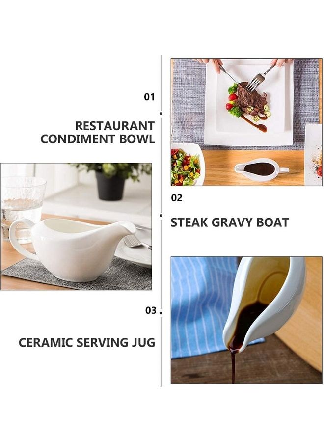 Generic Ceramic Sauce Boat White  - Image 5
