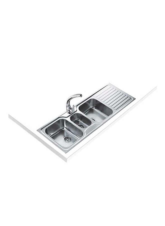TEKA Classic 2½B 1D Inset Stainless Steel Two Bowls And One Drainer Sink Silver 1400x500x190mmmm - Image 1