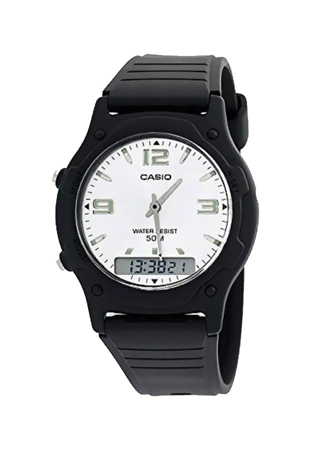 كاسيو ساعة يد رقمية وبعقارب مقاومة للماء طراز AW-49HE-7AVUDF - 35 مم - أسود للرجال - Image 1