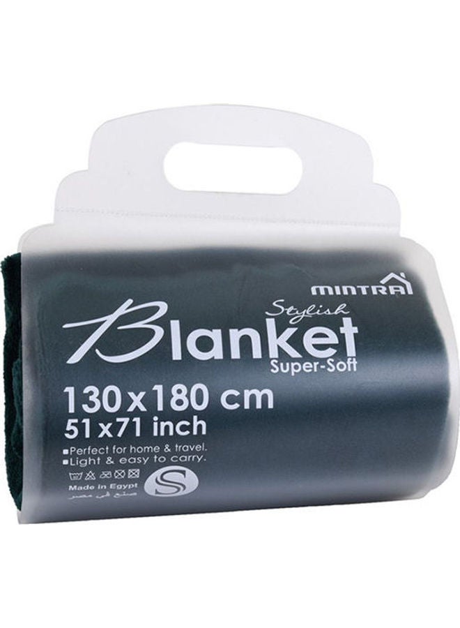 بطانية مصنوعة من نسيج ناعم مايكروفايبر أخضر 130X180سم