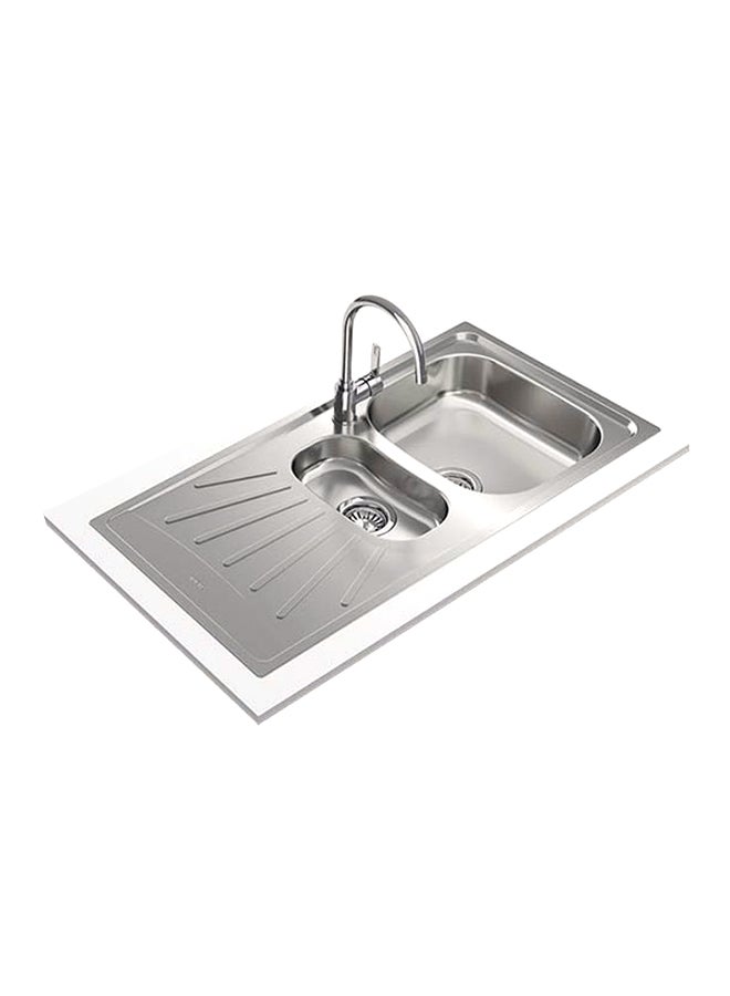 TEKA Starbright 60 E-Xn 1½B 1D Inset Reversible 1½ Bowls And 1 Drainer Sink With Matt Finish Stainless Steel 980x500x160mmmm - Image 1