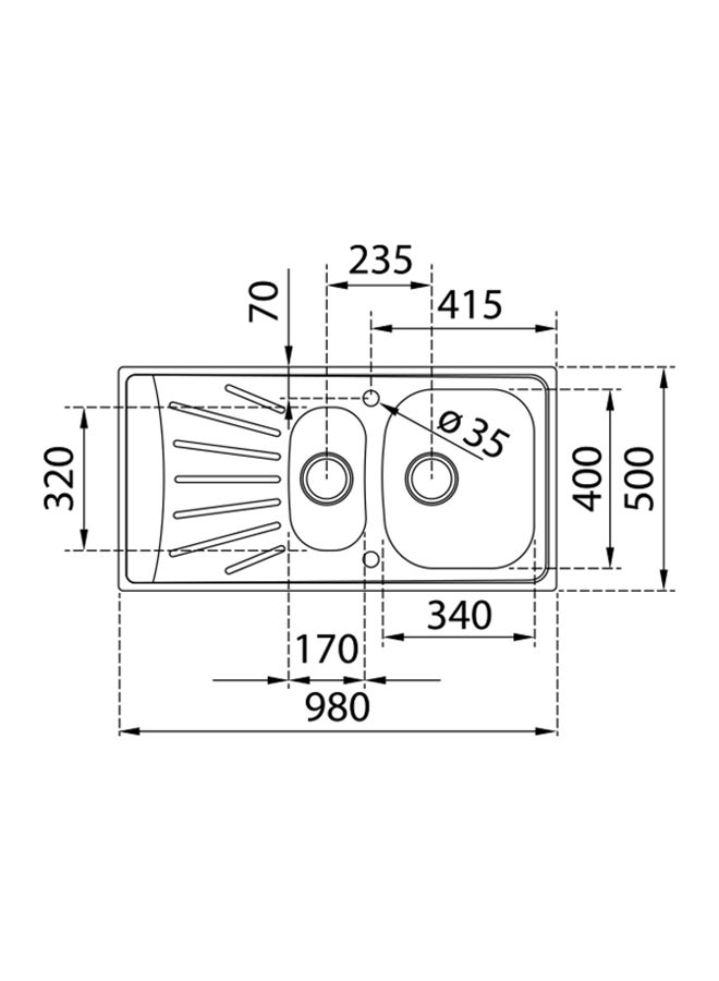 تيكا حوض مطبخ ستار برايت 60 E-Xn 1½B 1D داخلي وقابل للعكس بوعاء واحد ولوح تجفيف واحد بلمسة نهائية غير لامعة 980x500x160mmمم - Image 5
