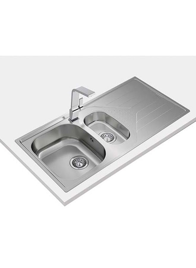 تيكا حوض مطبخ يونيفيرس 60 T-Xp من الستانلس ستيل قابل للعكس بتصميم تركيب داخلي مزود بوعاء ونصف ولوح تصريف واحد 980x500x160mmمم - Image 3