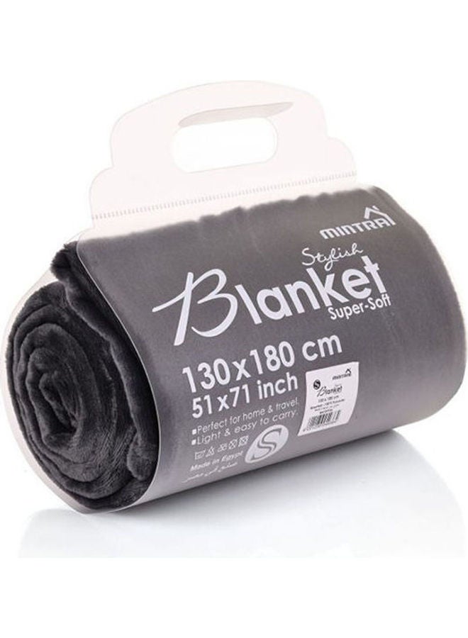 Lightweight Blanket Bed and Sofa 250 GSM Extra Soft Premium Microfiber Dark Gray 130X180cm