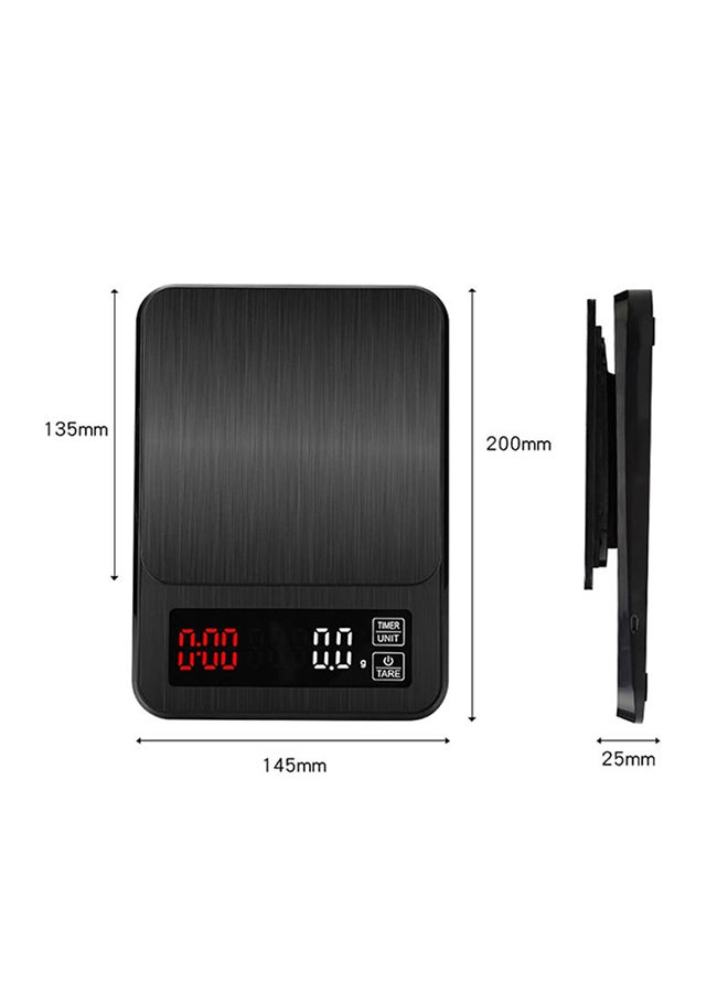 ميزان قهوة بالتقطير رقمي مزود بمؤقت دقيق أسود 20x14.5x2.9Ø³Ù†ØªÙŠÙ…ØªØ± - Image 3