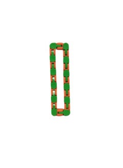 36 Links Wacky Tracks Snap And Click Snake Puzzle Fidget Toy - Orange and Green
