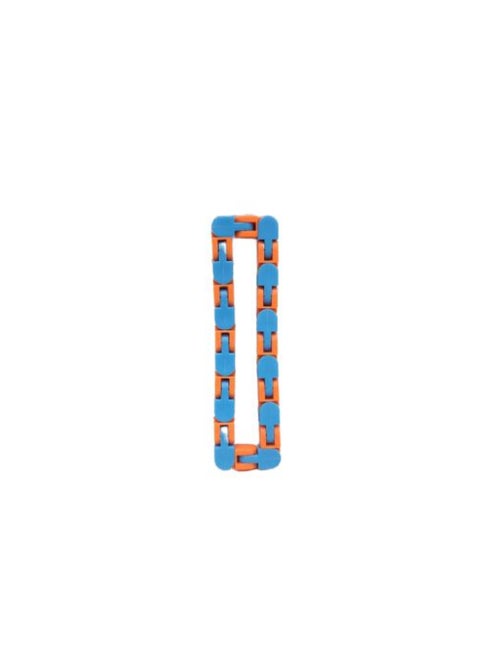 36 Links Wacky Tracks Snap And Click Snake Puzzle Fidget Toy - Blue and Orange