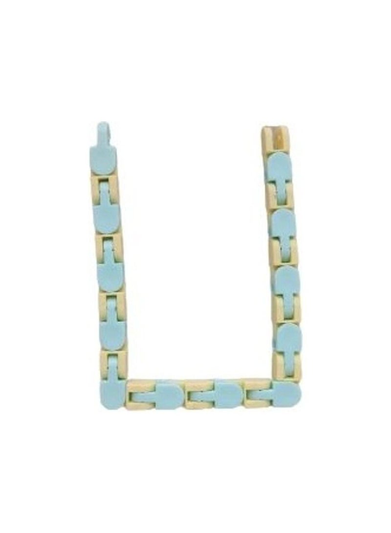 Generic - 36 Links Wacky Tracks Snap And Click Snake Puzzle Fidget Toy - Blue and Yellow - Image 1