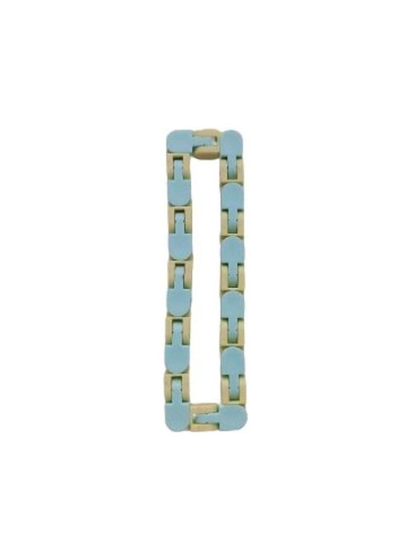 Generic - 36 Links Wacky Tracks Snap And Click Snake Puzzle Fidget Toy - Blue and Yellow - Image 1