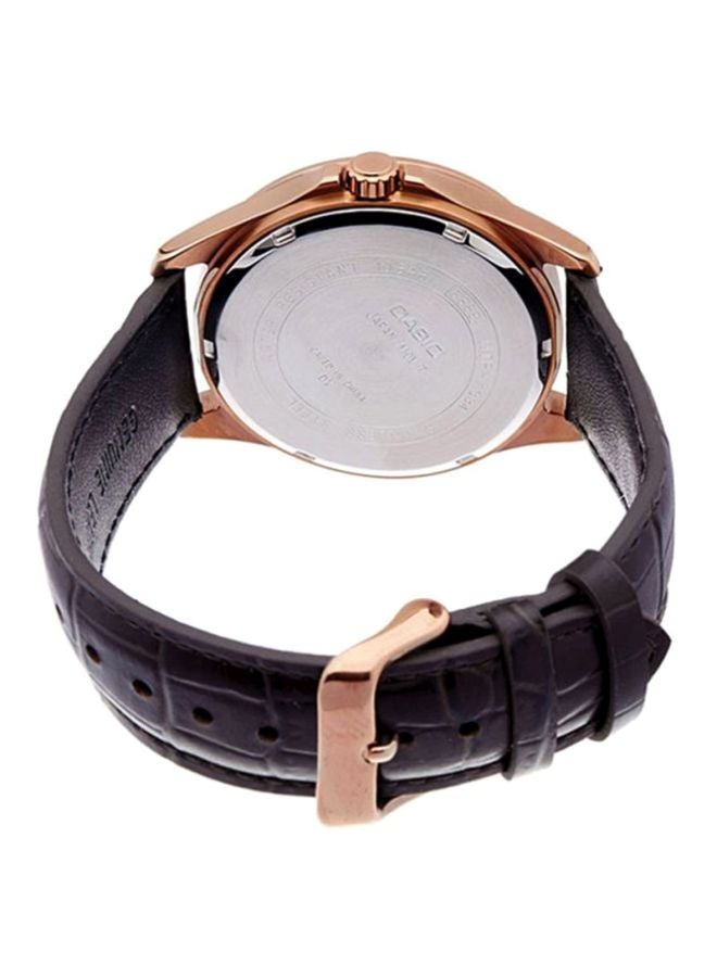 كاسيو ساعة يد إنتيسر بعقارب طراز MTP-1384L-1ADF - 47 مم - بني للرجال - Image 2