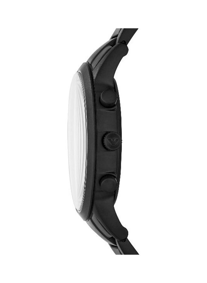 امبوريو ارماني ساعة يد كرونوغراف - قياس 43 مم - لون أسود للرجال - Image 3