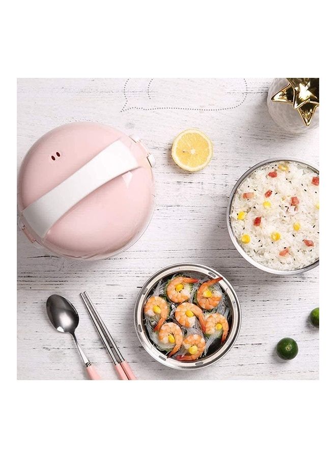 XiuWoo Multifunctional Electric Warmer Lunch Box Beige/Silver 500ml  - Image 5