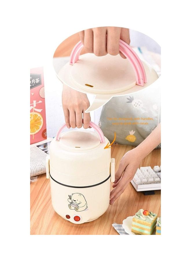XiuWoo Stainless Steel Electric Lunch Box Beige 2000ml  - Image 3
