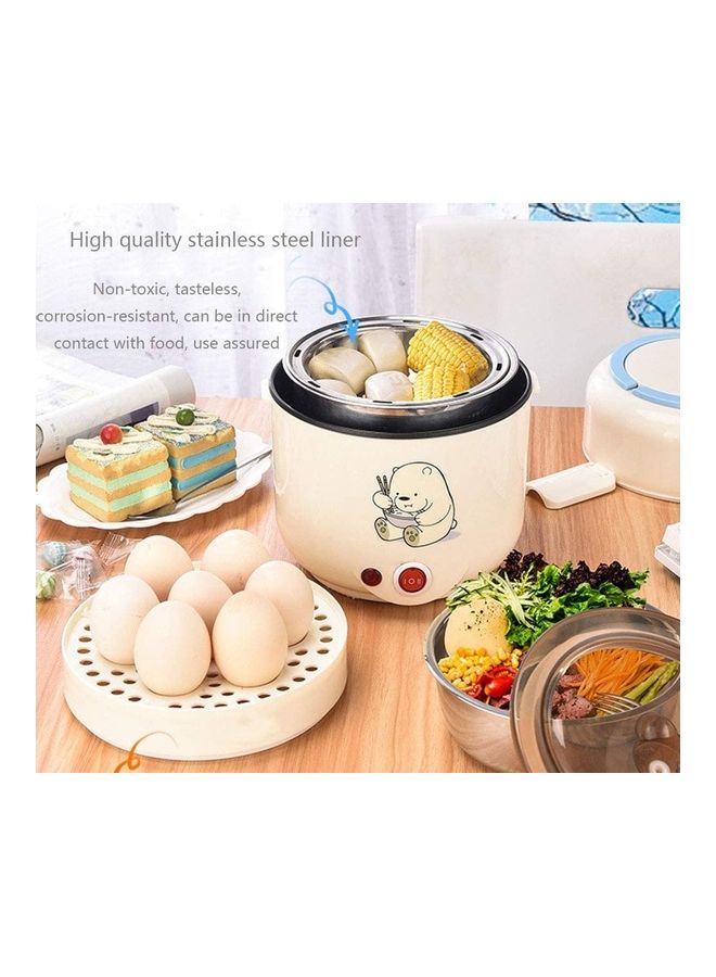 XiuWoo Stainless Steel Electric Lunch Box Beige 2000ml  - Image 4