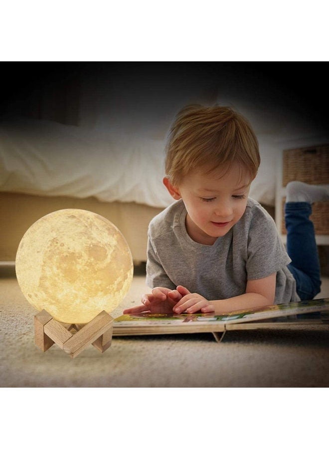 3D Moon Light Lamp Yellow/Beige 15cm - Image 2