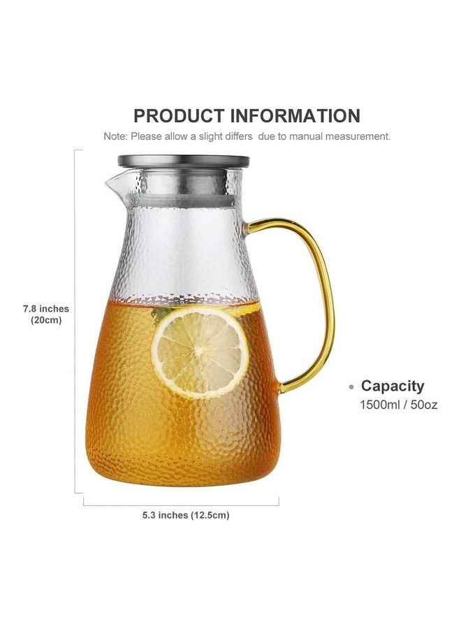 XiuWoo - Glass Water Jug With Lid Clear - Image 1