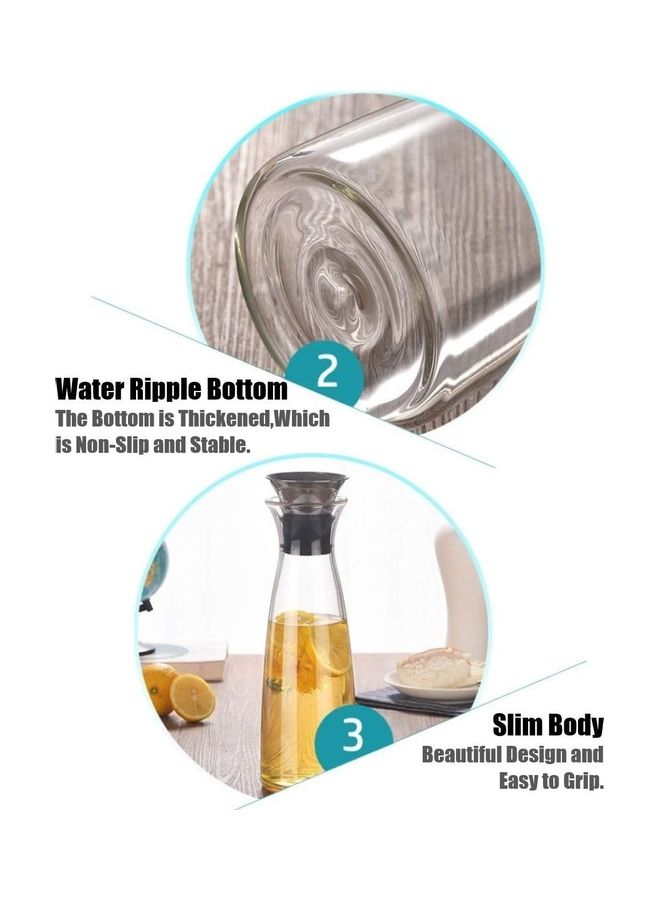 شو وو إبريق ماء زجاجي مزود بغطاء من الستانلس ستيل شفاف/ فضي - Image 4