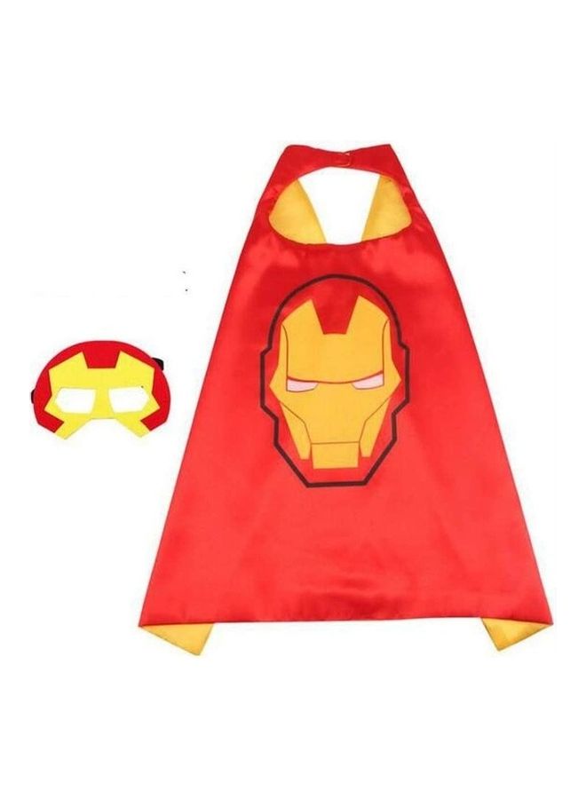 Double Sided Ironman Costume Cape And Mask Set One Size - Image 1