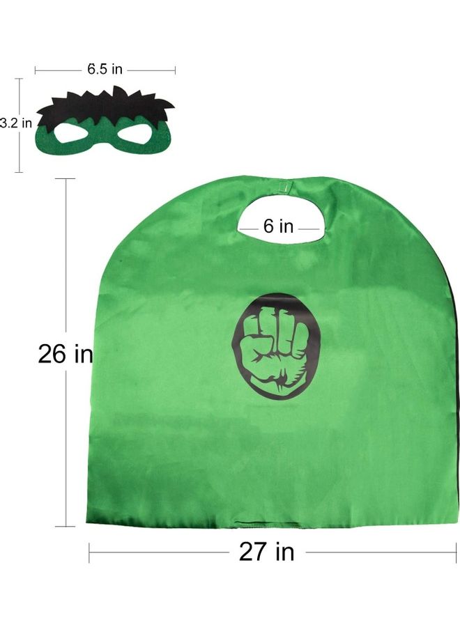 طقم رداء وقناع تنكري بوجهين بتصميم شخصية هالك من 3 قطع One Size - Image 3