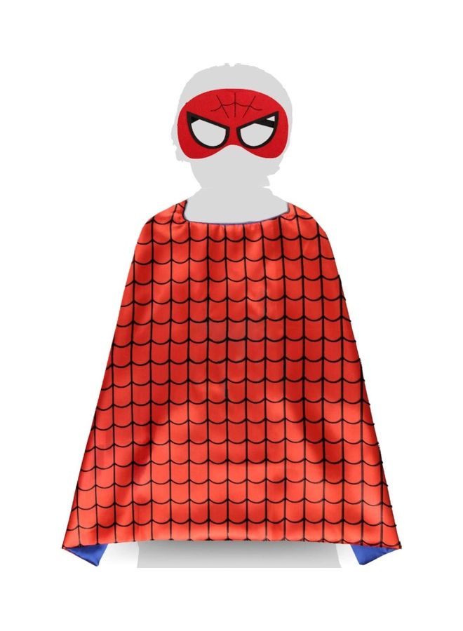 Double Sided Spiderman Costume Cape And Mask Set One Size - Image 1