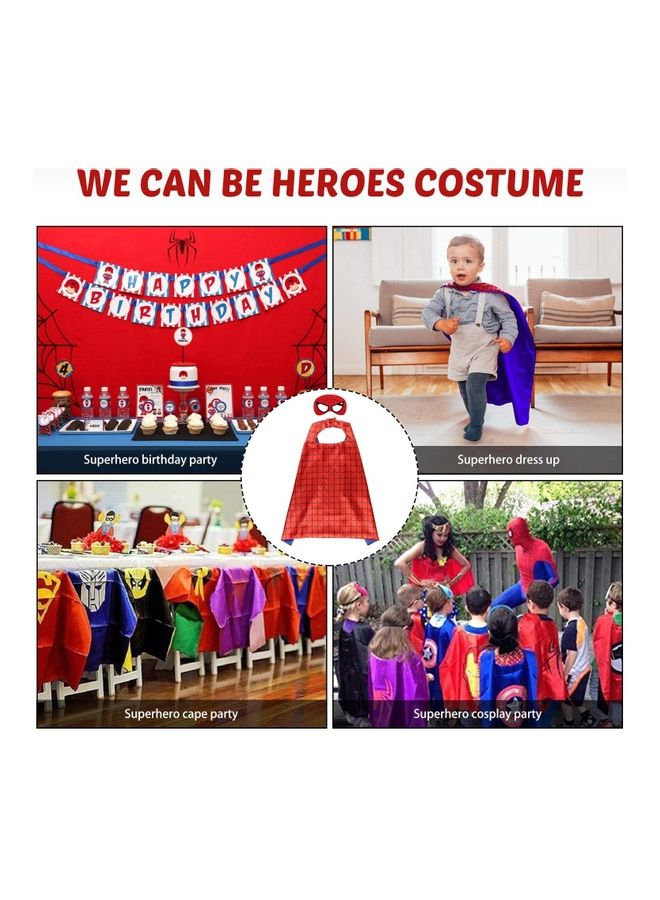 Double Sided Spiderman Costume Cape And Mask Set One Size - Image 2