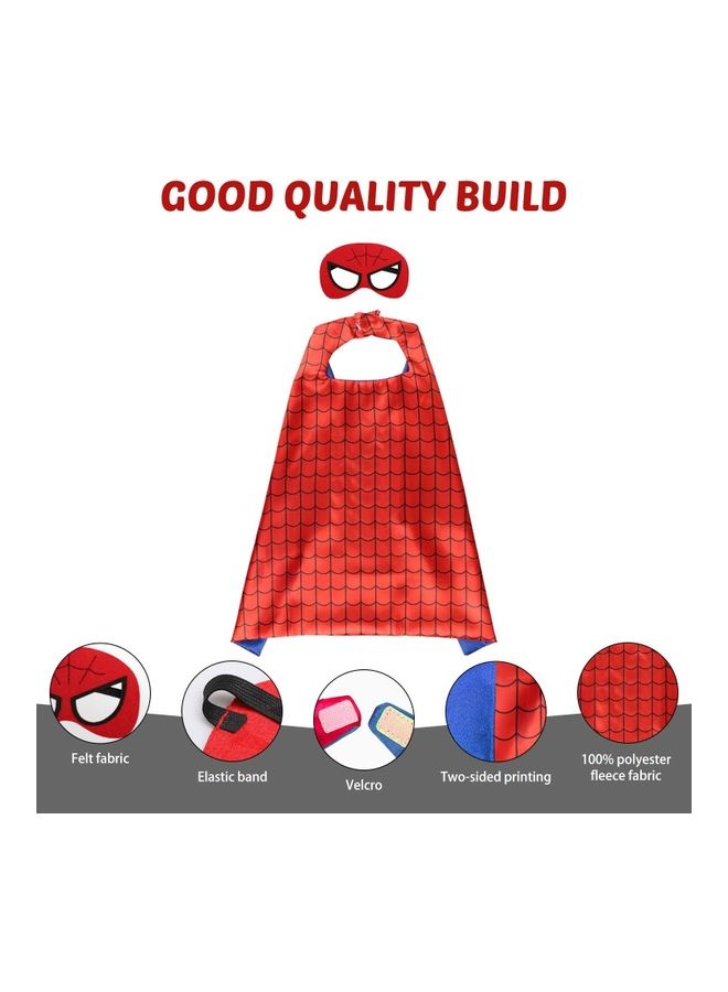 Double Sided Spiderman Costume Cape And Mask Set One Size - Image 4