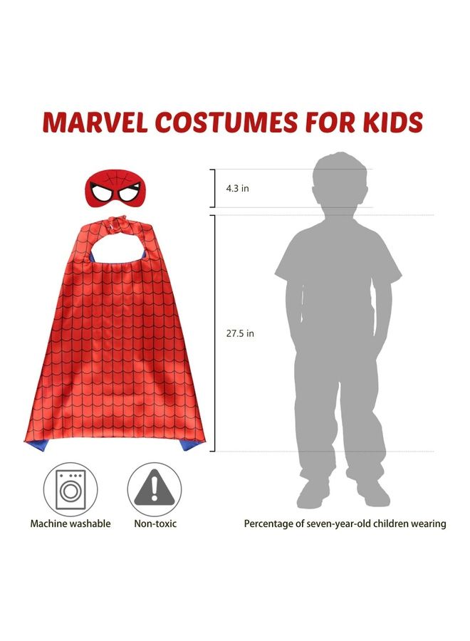 Double Sided Spiderman Costume Cape And Mask Set One Size - Image 5
