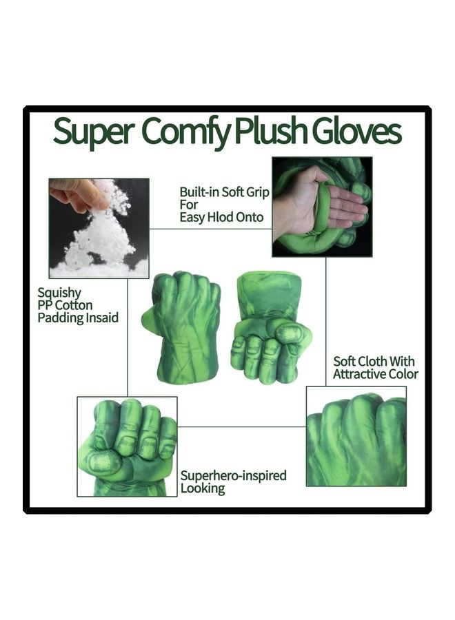 Double Sided Hulk Costume Cape And Mask Set With Gloves One Size  - Image 5