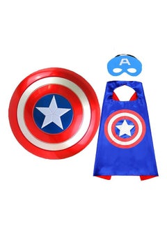 Captain America Costume Cape Mask And Shield Set