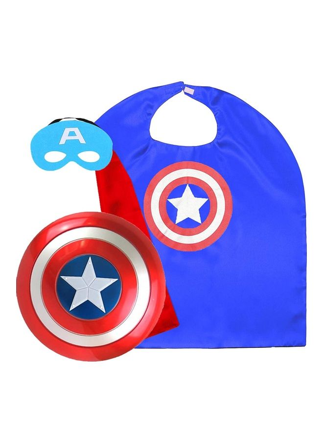 Generic - Captain America Costume Cape Mask And Shield Set - Image 1