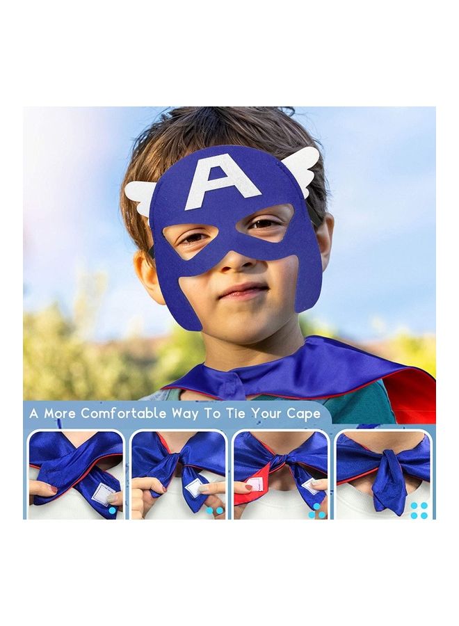 طقم رداء وقناع بتصميم كابتن أمريكا على الوجهين مع درع لليد One Size - Image 5