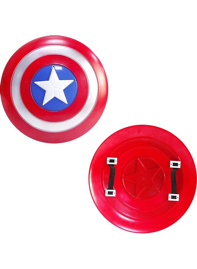 Double Sided Captain America Costume Cape And Mask Set With Hand Shield One Size  - Image 2