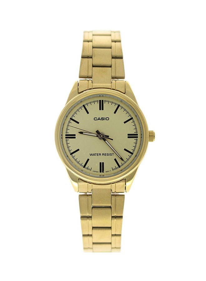 CASIO Women's Water Resistant Stainless Steel Analog Watch LTP-V005G-9AUDF - 28 mm - Gold - Image 1