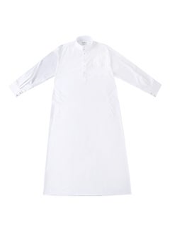 ماركة غير محددة عباية بياقة قائمة أبيض  - Image 1
