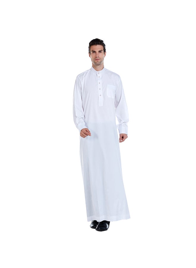 عباية بياقة قائمة أبيض - Image 2