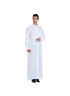 ماركة غير محددة عباية بياقة قائمة أبيض  - Image 3