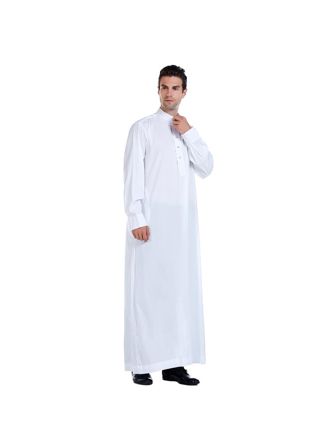 عباية بياقة قائمة أبيض - Image 5