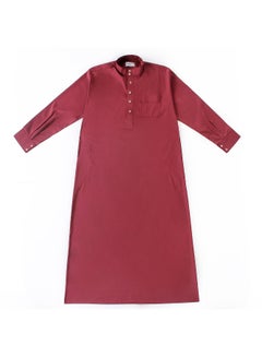 ماركة غير محددة عباية بياقة قائمة أحمر  - Image 1