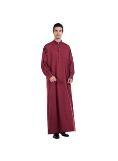 ماركة غير محددة عباية بياقة قائمة أحمر  - Image 2