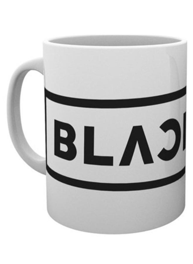 Black Pink Logo Printed Mug Black/White