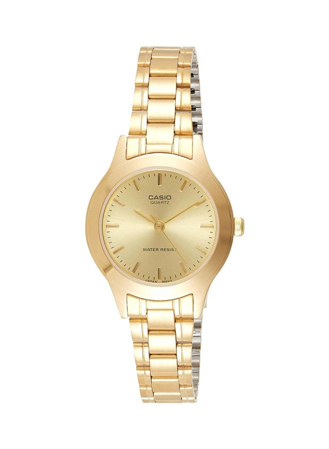 كاسيو ساعة يد انتايسر بعقارب طراز LTP-1128N-9A - قياس 27 مم - ذهبي للنساء - Image 1