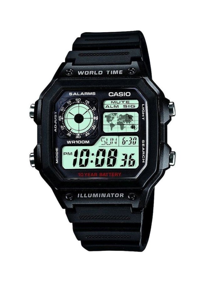 CASIO - Boys' Youth Water Resistant Digital Watch AE-1200WH-1AVDF - Image 1