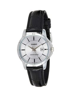 CASIO Women's Leather Quartz Analog Watch LTP-V004L-7AUDF - 30 mm - Black  - Image 1