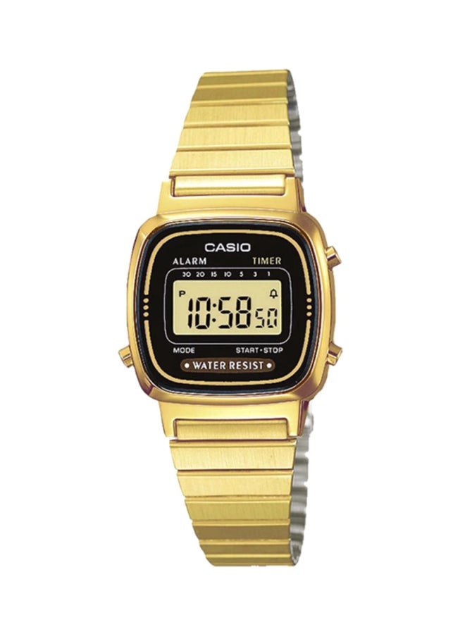 CASIO Women's Water Resistant Digital Watch LA670WGA-1DF - 25 mm - Gold  - Image 1